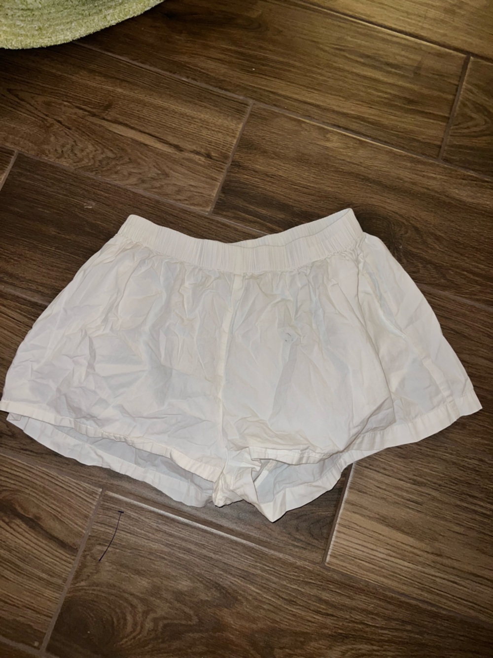 Free People White Elastic Waist Shorts